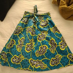 West African wax print midi skirt